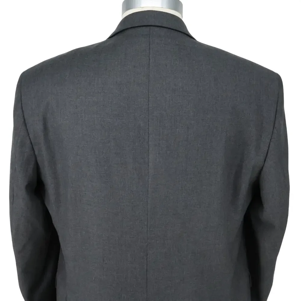 Jos A Bank Sport Coat Mens 46R Gray Wool Tweed Lined Blazer Jacket Preppy